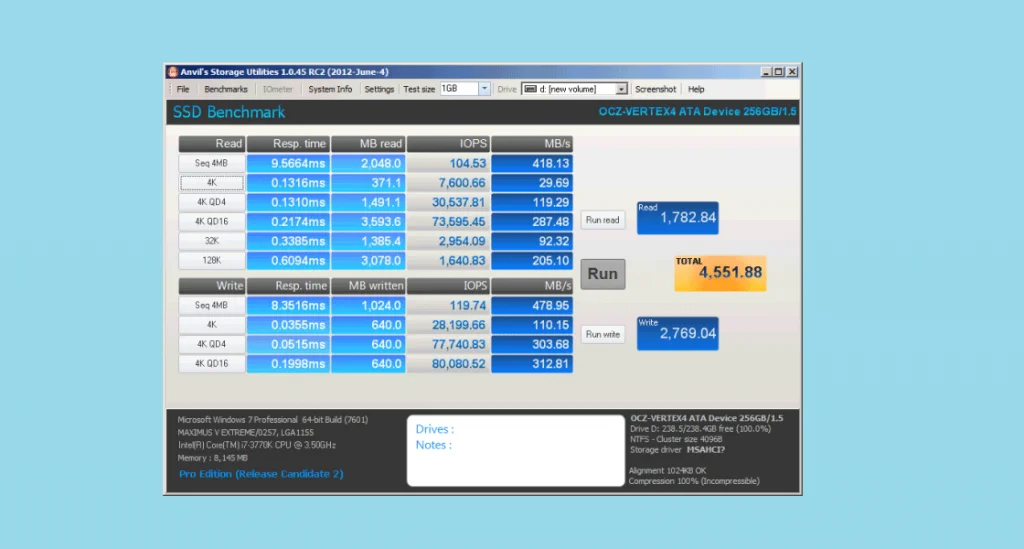 8 Best Free Hard Drive Speed Test Software (SSD, HDD, Hard Disk) 2 Anvil’s Storage Utilities