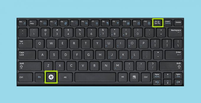 Windows Key + Print Screen to take screenshot