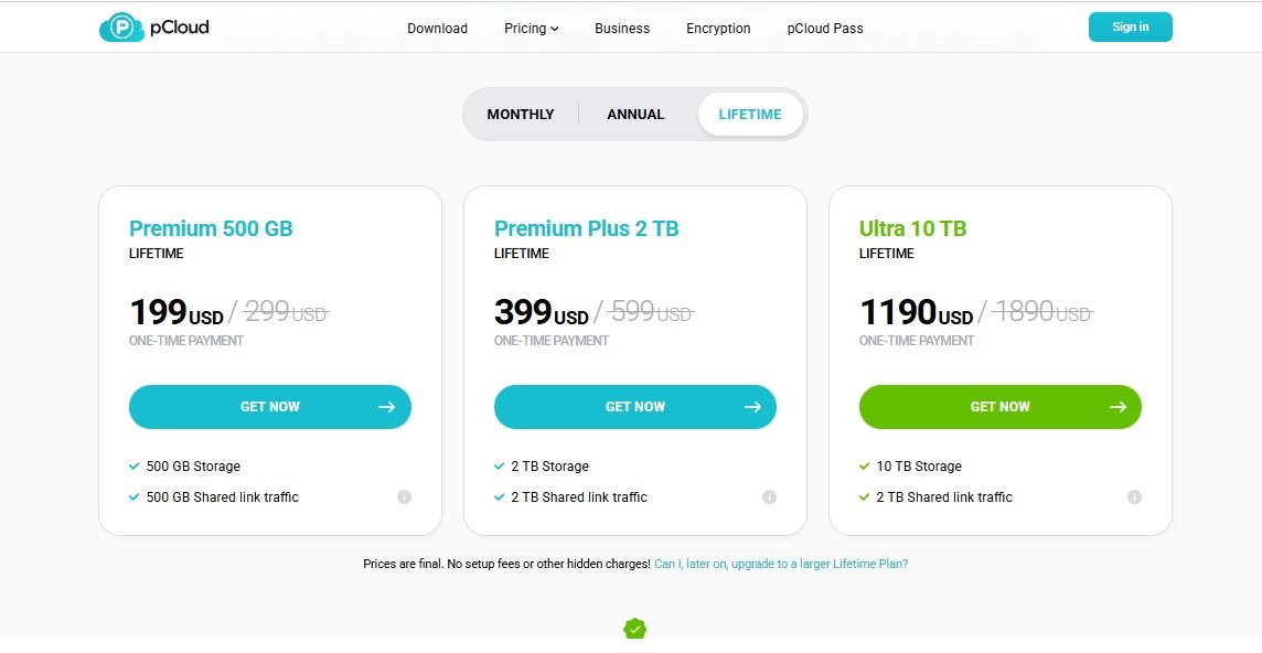 pCloud Pricing update 2025