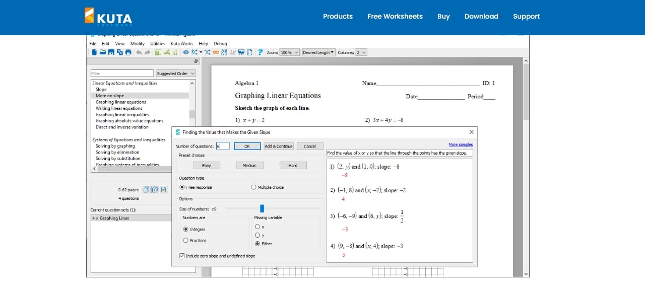 Kuta Software: The Ultimate Math Worksheet Generator for Teachers 1 Kuta Software: The Ultimate Math Worksheet Generator for Teachers 1