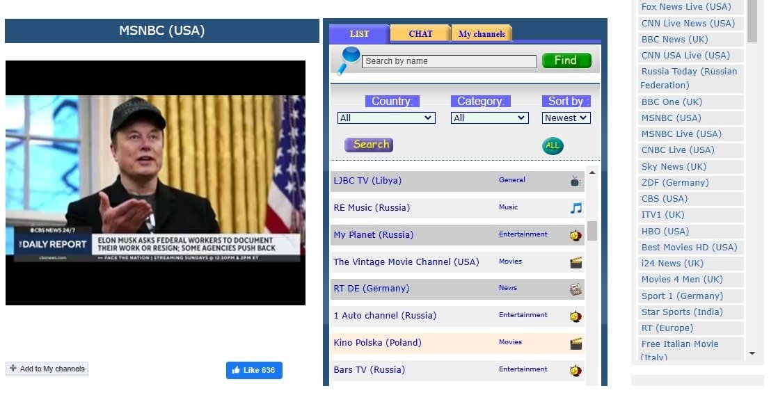 Freeintertv.com: Free Live TV Streaming – CNN, Fox News, BBC, MSNBC, CNBC, CBS 2