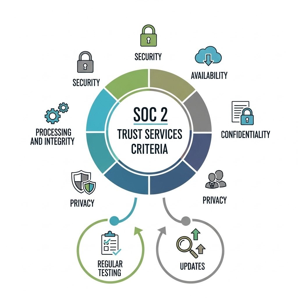 What Is Required for SOC 2 Compliance? Essential Steps and Best Practices 2 SOC 2 Trust Services Criteria